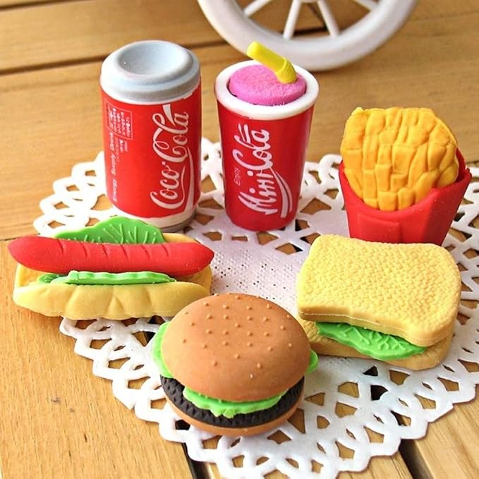 Cllayees 72 Pcs Assorted Food Pencil Erasers Toy Set, Cake Dessert Fruit Puzzle - Image 5