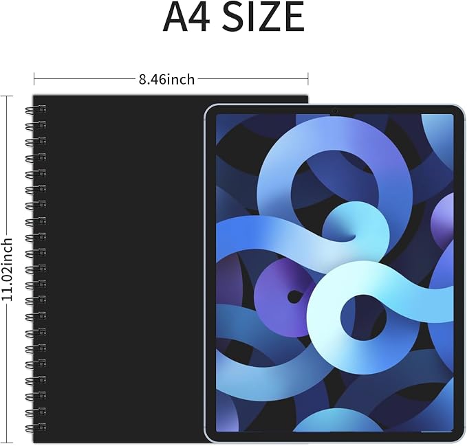 Blank Spiral Notebook, 8.5" x 11" Hardcover Sketch Book, 6 Pack Large Blank - Image 2