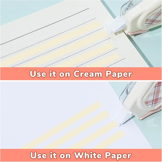 Temiary 5 Pcs Aesthetic Beige Correction Tape, Smooth Glide Quick Dry Tapes - Image 3