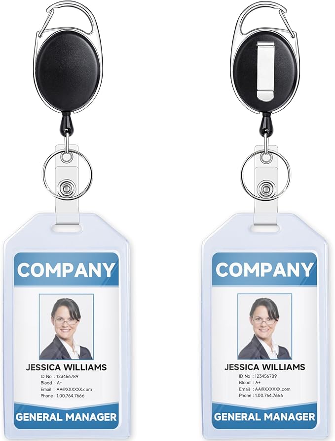 Teskyer 2 Pack Heavy Duty Retractable Badge Holders by TESKYER