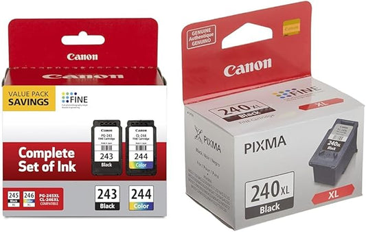 Canon PG-243/ CL-244 Ink Multi Pack, Compatible to TR4520, MX492, MG2520, MG2922 & PG-240 XL Black Ink Catridge Compatible to Printer MG2120, MG3120, MG4120, MX512, MX432, MX372-DeskLoop Office