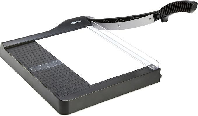 Amazon Basics Paper Trimmer Cutter for Office and Crafts, Heavy-Duty, Portable Paper Slicer, 12-Inch, 10-Sheet Cardstock-DeskLoop Office