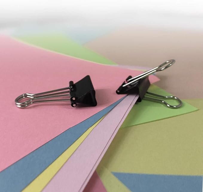 Amazon Basics Sturdy Binder Clips, Office Supplies, Small 0.75 in, Document - Image 2