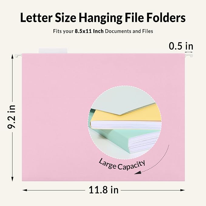 SUNEE 6 Pack Hanging File Folders, Hanging File Folders Letter Size - Image 5