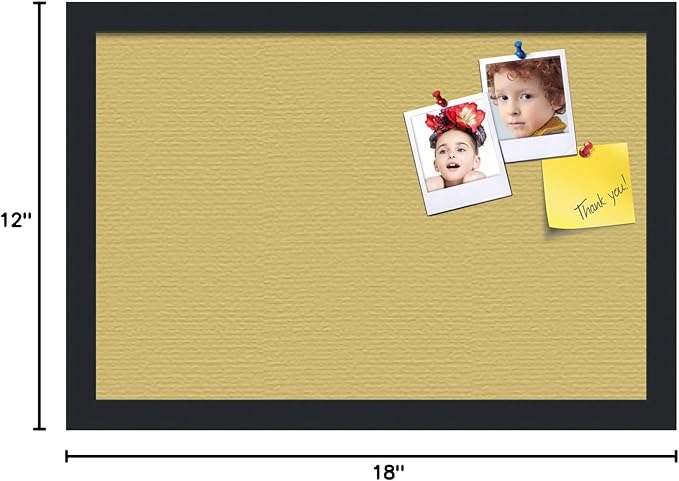 PinPix 18x12 Inch Cork Bulletin Board. This Decorative Framed Pin Board Comes with Honey Pastel Design and a Satin Black Frame. Ideal for Home Office Decor or Message Board (PinPix-1810)-DeskLoop Office