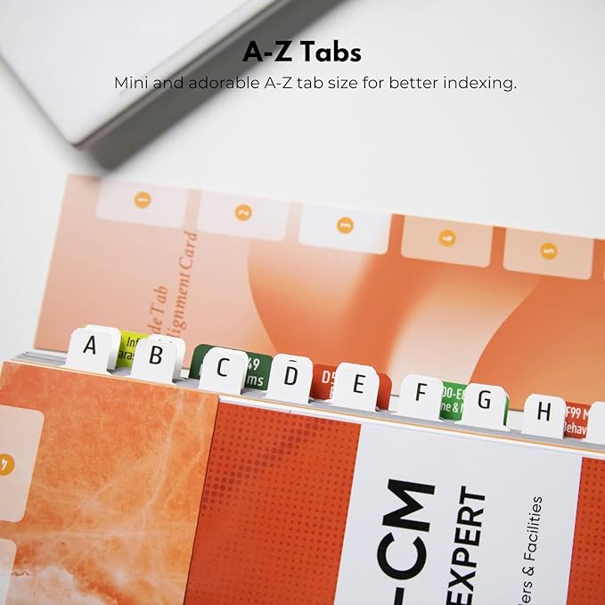 Index Tabs for ICD-10-CM 2025 Expert Codebook - Easy Navigation for Medical Coding Books (for AAPC Version)-DeskLoop Office