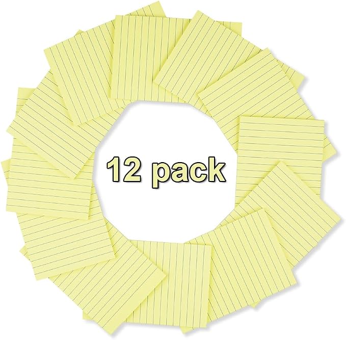 Lined Sticky Notes 4x6 in, Ruled Stickies Super Sticking Power, Office School - Image 2
