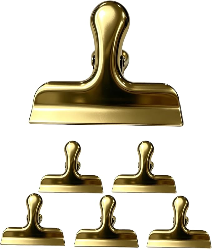 6Pack Heavy Duty Foldback Binder Clips, Large Metal Paper Clamps by Unknown