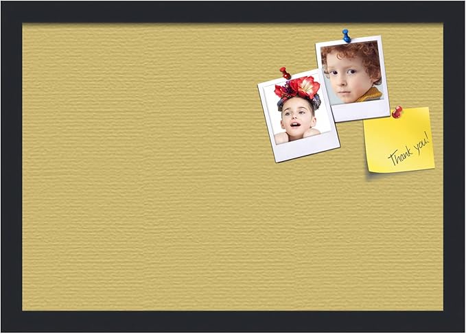 PinPix 19x13 Inch Cork Bulletin Board. This Decorative Framed Pin Board Comes with Honey Pastel Design and a Satin Black Frame. Ideal for Home Office Decor or Message Board (PinPix-1810)-DeskLoop Office