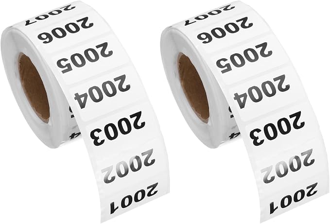 PATIKIL 0.8 x 1.6 Inch Inventory Number Sticker, 2 Roll 2001 to 3000 by PATIKIL
