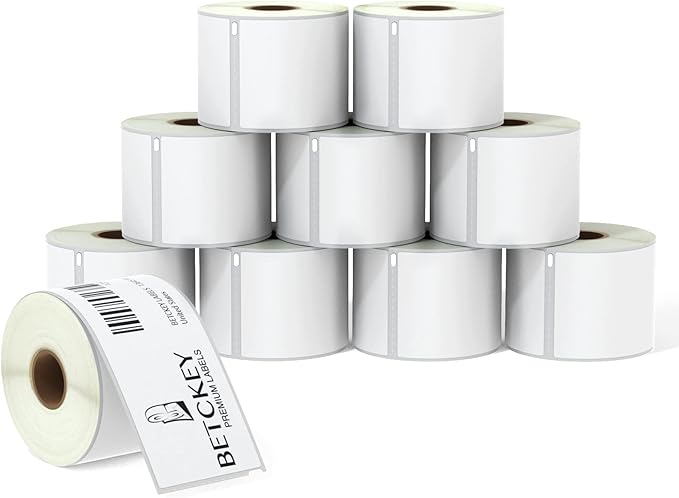 BETCKEY - Compatible DYMO 99019 (2-5/16" x 7-1/2") Large Lever Arch File Labels, Compatible with DYMO Labelwriter 450, 4XL, NOT Fit 550 & 5XL [10 Rolls/1500 Labels]-DeskLoop Office