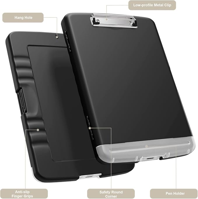 Piasoenc Clipboard with Storage, 8.5 x 11 Organization Box with Pen Holder and - Image 2