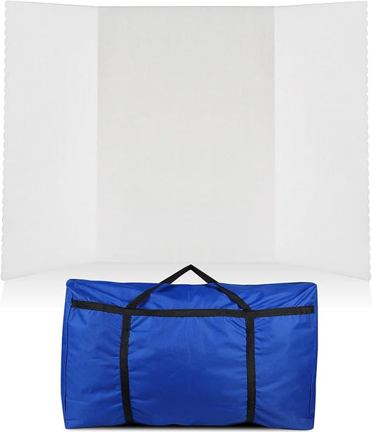 Paterr Trifold Poster Board with Storage Bag, Hook and Loop Fabric, Foldable 3 Panel Presentation Board for Science Fair and Exhibitions(White,72 x 36 Inch)-DeskLoop Office