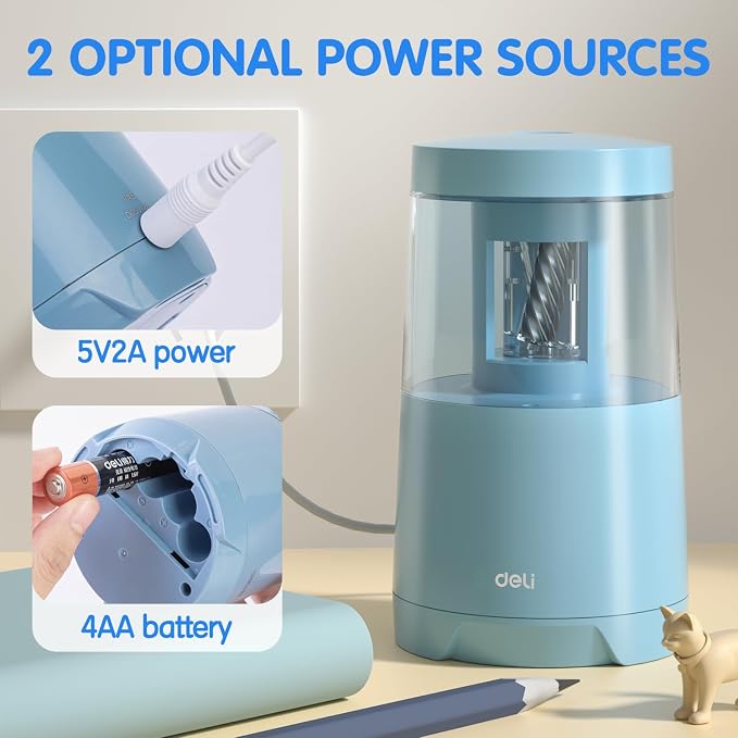 Deli Electric Pencil Sharpener, Automatic Pencil Sharpeners - Image 4