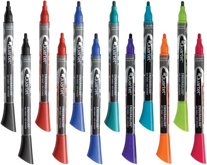 Quartet Dry Erase Markers, Fine Tip, EnduraGlide, 12 Pack by Quartet