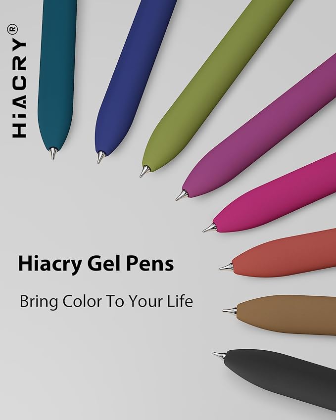 Hiacry 8 Pcs Gel Pens, Quick-Dry Long Lasting Black Ink-0.7 MM Fine Point | - Image 7