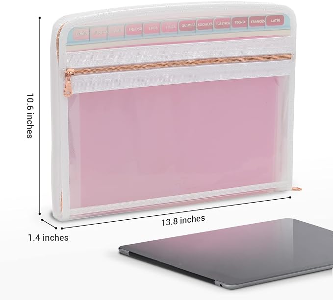 Mukawa 13 Pocket Zippered Expanding File Folder, Accordion File Organizer - Image 2