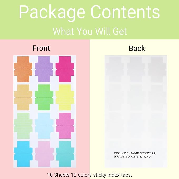 120 Pieces Sticky Blank Monthly Index Tabs Double-Sided Page Markers, - Image 5