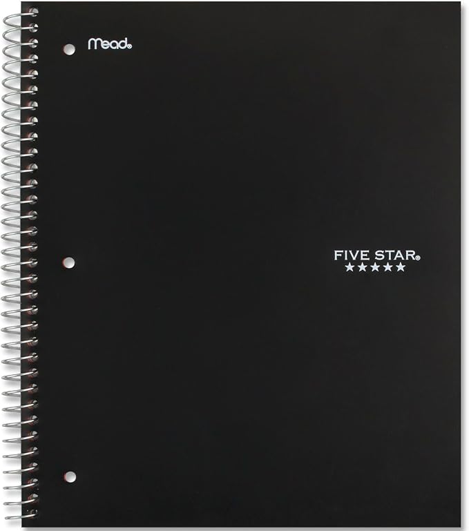 Five Star Spiral Notebook + Study App, 5 Subject, Wide Ruled Paper, 200 Sheets - Image 6