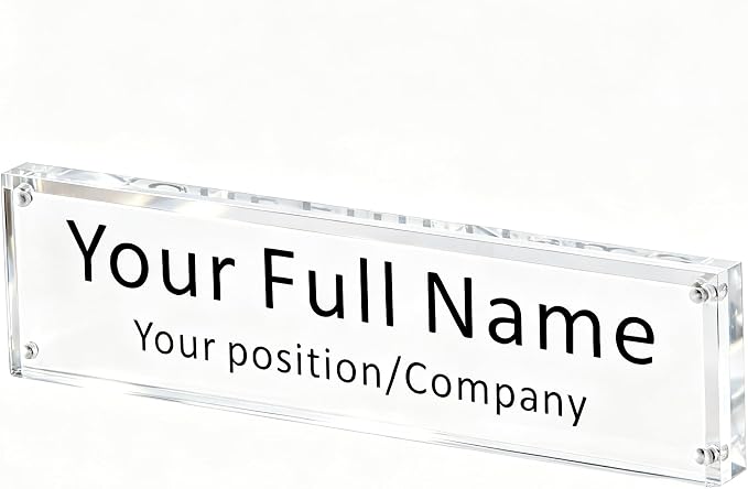 IEEK Acrylic Desk Name Plate, DIY Personalized Name, 2.5x10 Inch by IEEK