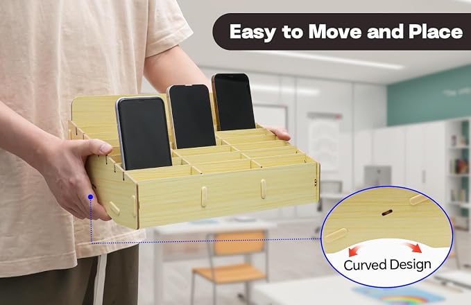 HengTianMei Wooden Desktop Storage Box Mobile Phone Management Storage Box - Image 5