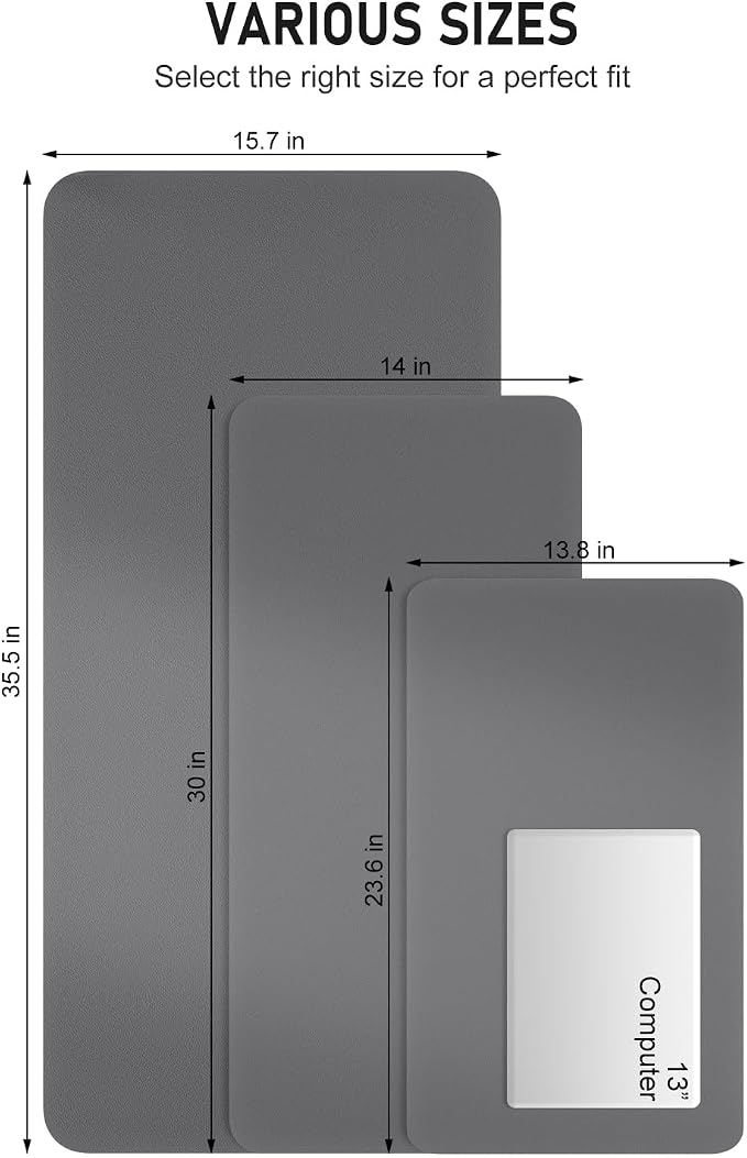 Desk Pad, 23.6" x 13.8" PU Leather Non-Slip Desk Mat Large Mouse Pad - Image 6