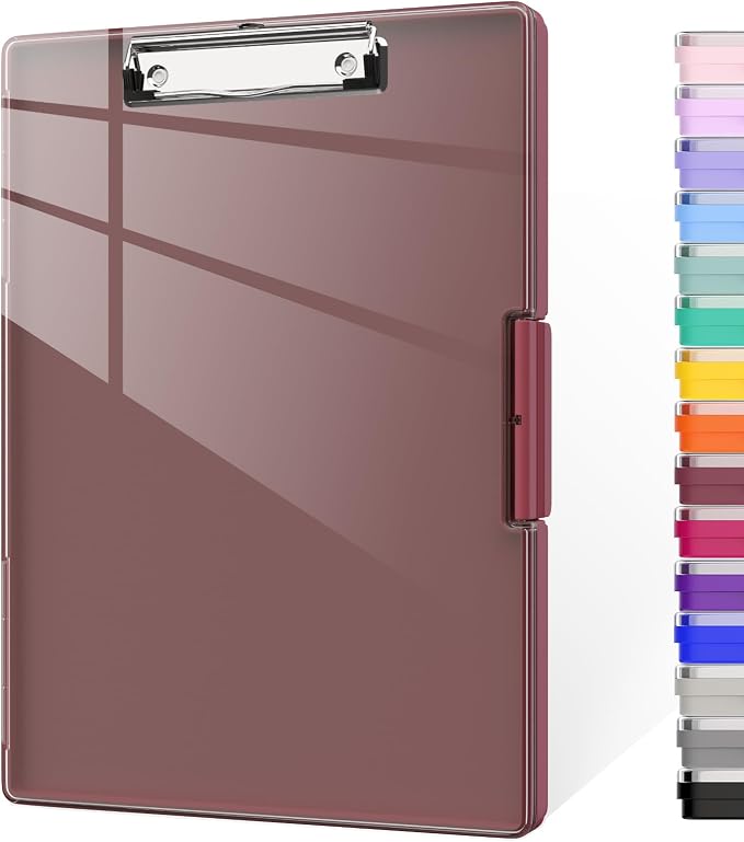 Piasoenc Clipboard with Storage, 8.5 x 11 Clip Boards with 2 Storage, Folio & by Piasoenc
