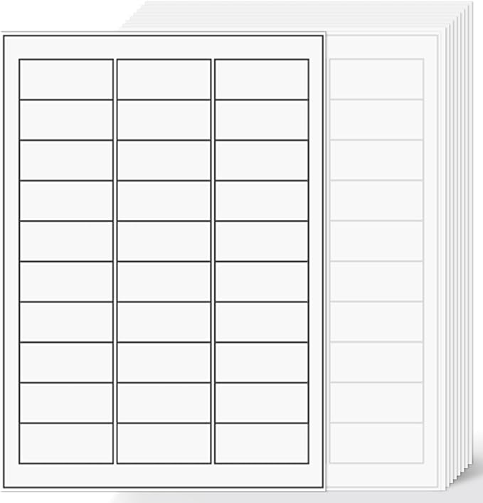 1" x2-5/8 Shipping Address Labels, Blank Mailing Labels, 30-UP White Self-Adhesive Name Tag Stickers for Inkjet and Laser Printer [100 Sheet 3000 Labels]-DeskLoop Office
