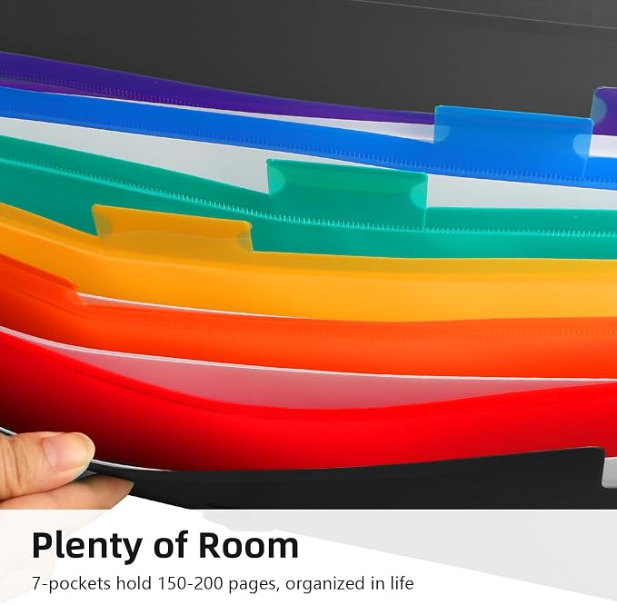 Accordian File Organizer 7 Pocket Expanding File Folder - Image 3