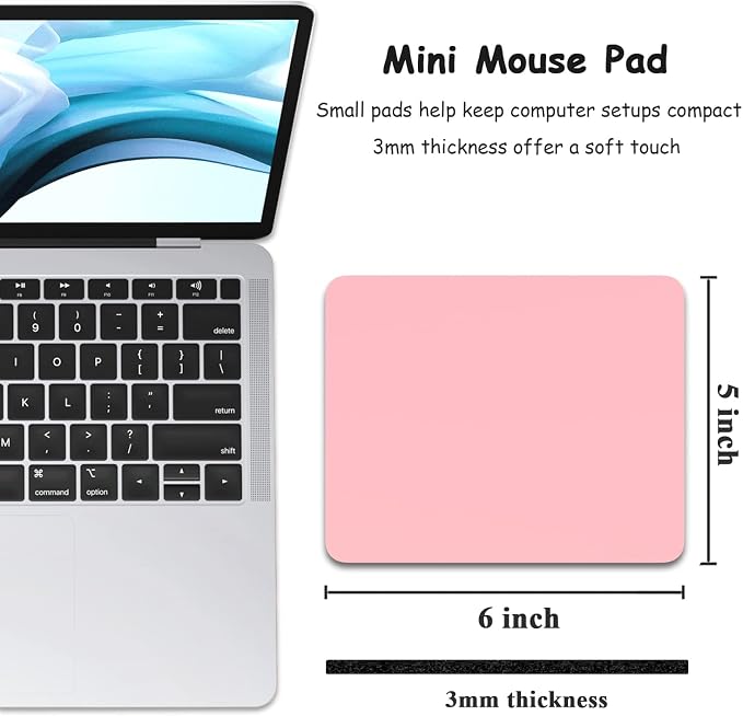 Dapesuom Small Mouse Pad, 5 x 6 Inch Thick Rubber Premium-Textured Non-Slip - Image 2