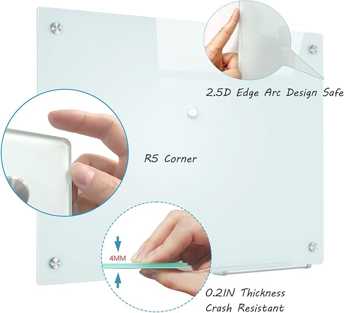 Magnetic Glass Whiteboard, Classroom & Home - Image 2