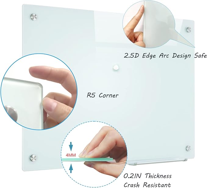 Magnetic Glass Whiteboard, Classroom & Home - Image 2