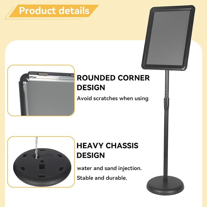 HUAZI Adjustable Sign Holder Stand 4PACK Floor Sign Holder - Image 2