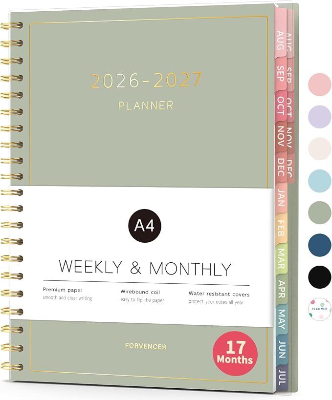 Aug 2026 - Dec 2027 Planner, Forvencer 17 Month Academic Planner 2026-2027 by Forvencer