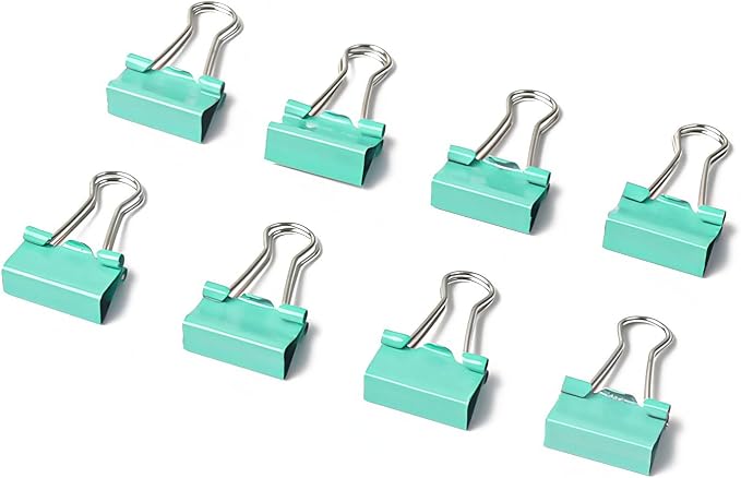50 Pack Small Green Binder Clips 3/4 Inch, Colored Little Paper Clamps - Image 5