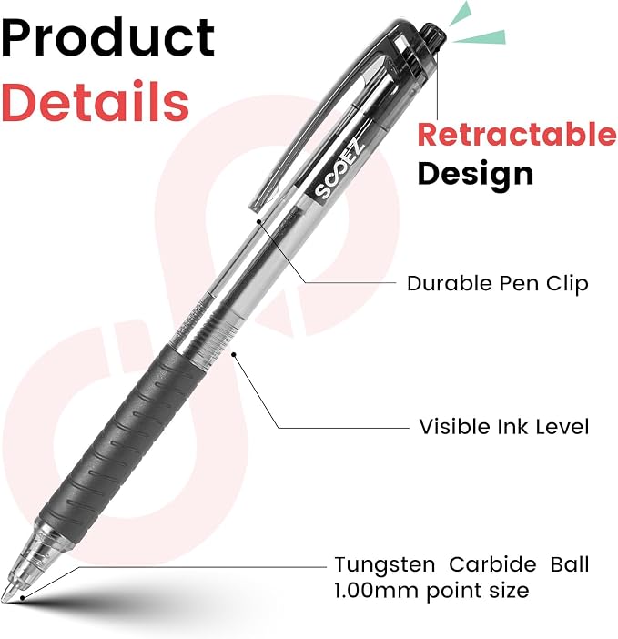 Sooez 120 Pack Pens Bulk, Ballpoint Pens - Image 4