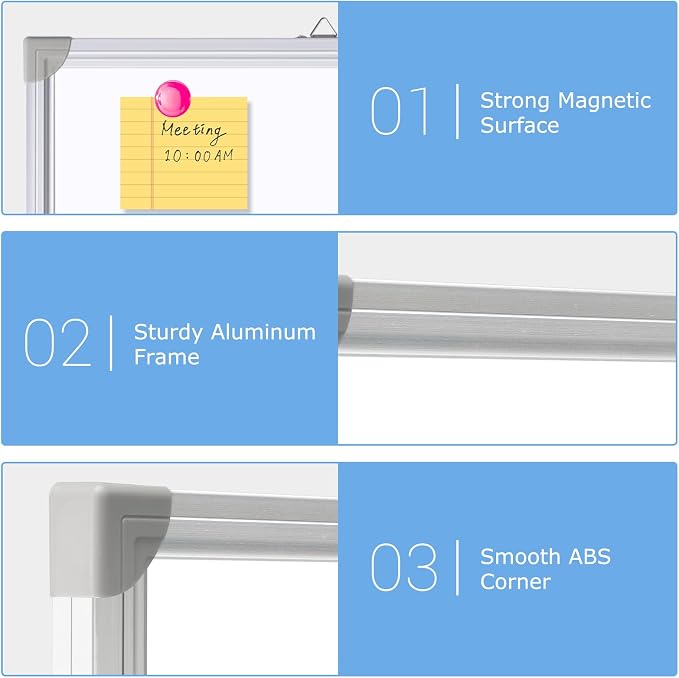 DOLLAR BOSS Large White Board 60 x 36 Inch Foldable Magnetic Whiteboard - Image 4