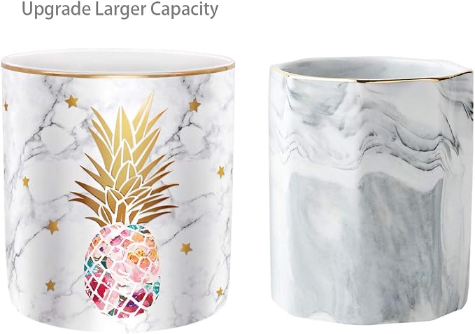 Cute Pen Holder for Desk, Ceramic Pencil Organizer, Makeup Brush Holder - Image 3