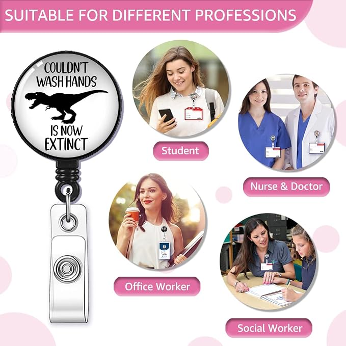 Couldn't Wash Hands is Now Extinct Badge Reel Retractable - Image 5