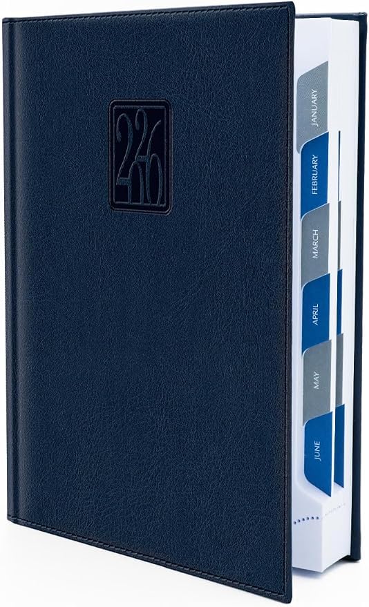 Leather Executive Daily Planner 2026 – A5-Compatible, One Page per Day Hourly by BUSINESS-DESIRE