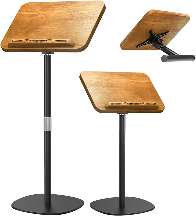 NAMON 2-in-1 Dual-use Floor & Desktop Book Stand, 100% Solid Wood, Height by NAMON
