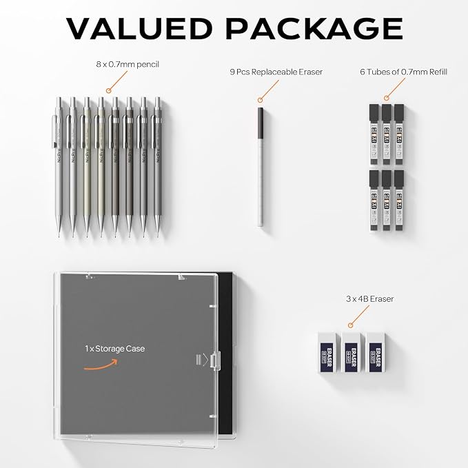 Nicpro 8 Pack Mechanical Pencil 0.7mm - Image 5