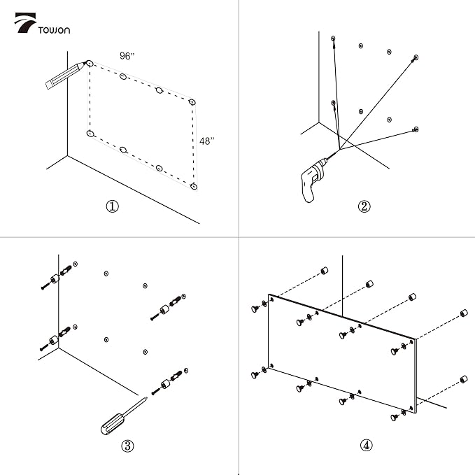 TOWON 8 x 4ft Glass Whiteboard Wall, Big Glass Dry Erase Board - Image 4