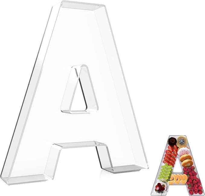 13.8" Extra Large Acrylic Letter Charcuterie Board Box, Reusable Fillable by RUFHVTY