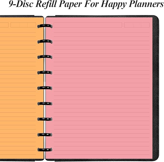 9-Disc Discbound 5 Colorful Line Paper Pre-punched Happy Planners Inserts - Image 3