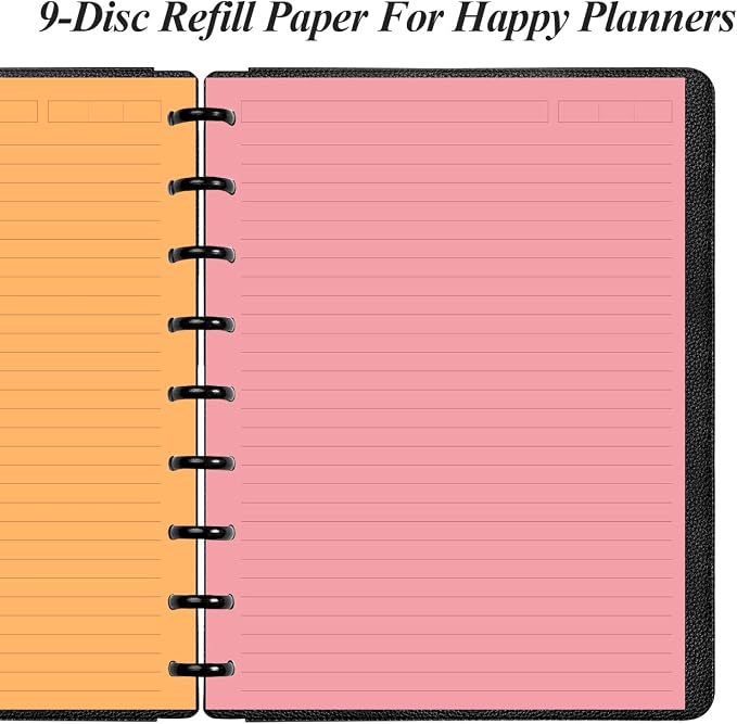 9-Disc Discbound 5 Colorful Line Paper Pre-punched Happy Planners Inserts - Image 3