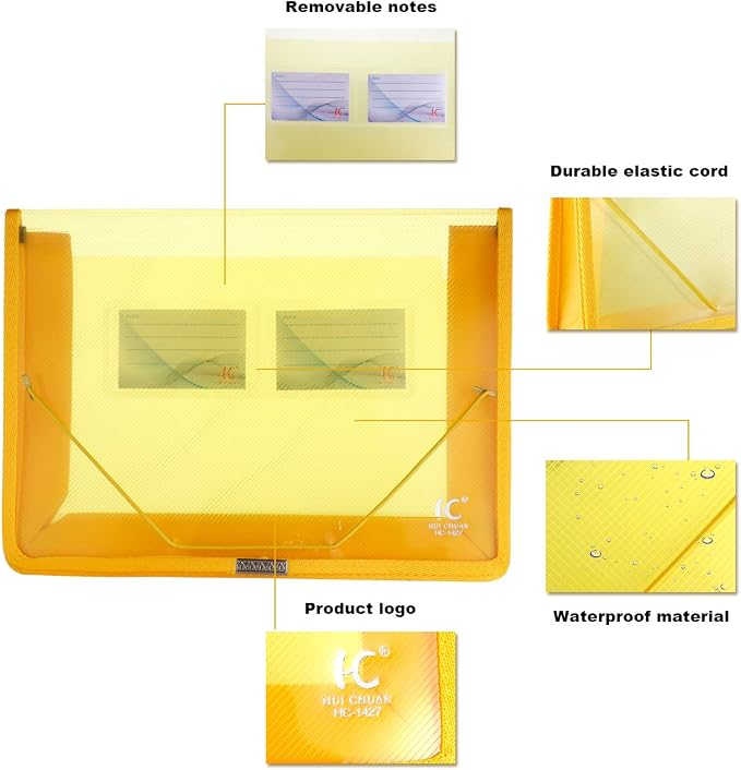 Eco-Friendly Plastic File Folders, Expanding Poly File Wallet, Transparent - Image 4