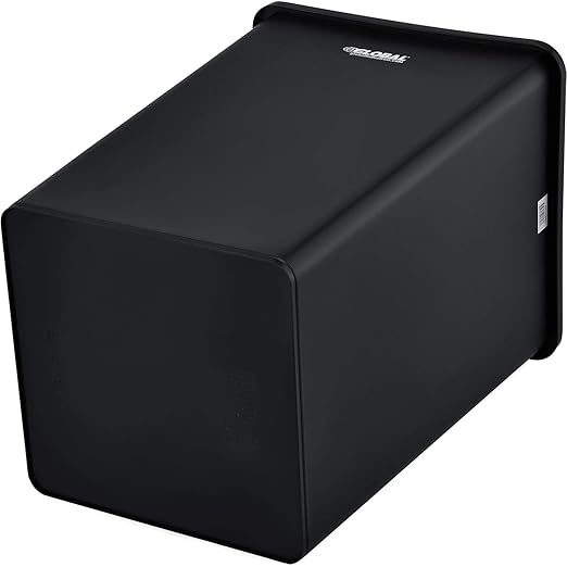 Global Industrial Square Plastic Garbage Can, Open Top, 55 Gallon Capacity, Indoor/Outdoor Rated, 19-1/2"W x 19-1/2"D x 34"H, Utility Trash Can, No Lid, Black-DeskLoop Office