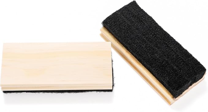 Elsjoy 12 Pack Chalkboard Erasers, Wood Felt Chalk Eraser Blackboard Chalk - Image 3