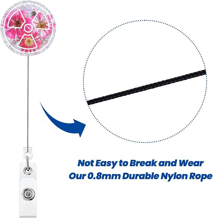 Pink Radiology Floral Funny Nurse Badge Reel - Image 5